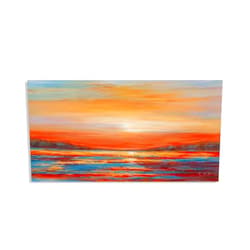 B BLINGBLING Colorful Ocean Sunset Abstract Beach Wall Art for Living Room Orange Red Warm Sunrise Artwork Bathroom Wall Decor Large Beach Posters Picture over the Bed 20