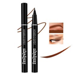 Easilydays Ultra-Fine Liquid Eyeliner & Eyebrow Pencil, 2 In 1high-Pigmented Multifunctional Wild Water Eyebrow Pencil, Felt-Tip Quick Drying Waterproof Eye Liner Pen Women Perfect Eye Makeup (04)
