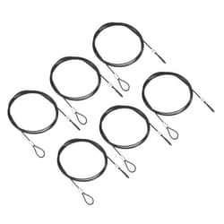 PATIKIL 3.3Ft Safety Cable Lock, 6 Pack Stainless Steel 2mm Dia Security Wire Rope with Double Loop for Stage Lighting Luggage Lock Black