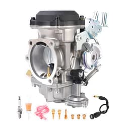 SVKZGFZ CV40 Carburetor & Choke Cable for Harley Davidson HD Sportster XL 883 1200/ Softail/Touring/Dyna FXR/Road King Carb 27421-99A (with Fuel Filter + Spark Plug + Jets)