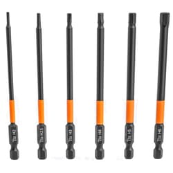 KEWAYO Impact Hex Head Allen Wrench Drill Bit Set 6pcs (Metric), 1/4” Hex-Shank S2 Steel Hex Bits Set, CNC Machined Tips with Magnetism, 3.94” Long with Storage Box
