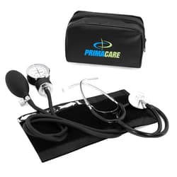 PrimaCare Medical DS-9197-BK Professional Classic Series Manual Adult Size Blood Pressure Kit, Emergency Bp kit with Stethoscope and Portable Leatherette Case, Nylon Cuff, Black