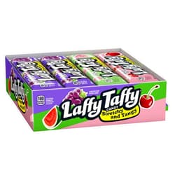 Laffy Taffy Stretchy & Tangy Variety Candy Box, Grape, Watermelon, and Cherry Flavors, 1.5 Ounce Bars (Pack of 24)
