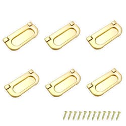 LC LICTOP 3 inch Flush Pull Ring Handles Hidden Recessed Furniture Grip Gold Drawers Cabinet Flush Ring Sliding Door Pull Handle 6 Pcs