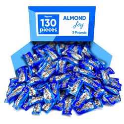 CHAIN & JO SWEETS Almond Joy Milk Chocolate Coconut & Almond - Snack Size 5 Pound Approx 130 Pieces - Gluten Free Milk Chocolate Coconut & Almond, - Individually Wrapped Bulk Candy Chocolate Candy- Groceries Snacks for Adults and Kids, Candy for Office, Holiday Chocolate with Coconut Filling - Design May Vary