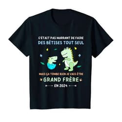 ANNONCE GROSSESSE GRAND FRERE 2024 Cadeau éd. Kids Grand Frere 2024 Pregnancy Announcement for Future Grand Frere 2024 T-Shirt