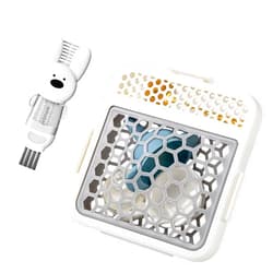 HOZETOKE Dishwasher-Basket for Small Items, Dishwasher Basket for Bottle Parts with 4 in 1 Bottle Cleaning Tools, Silicon Basket for Clean, Store and Organize Small Items, BPA-free