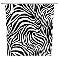 AMFD Zebra Print Shower Curtain Black and White Zebra Skin Print Abstract Striped Safari Animal Wildlife Fabric Bathroom Decor Set with Hooks,（70'' WX70 H）, Black White