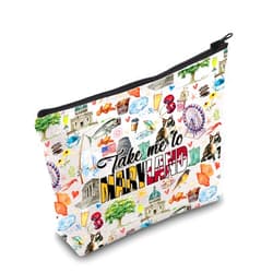 WZMPA Maryland State Travel Toiletry Bag Maryland Vacation Gift Take Me To Maryland Zipper Pouch Bag Maryland Travel Merchandise (Take Maryland)