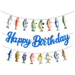 Lide Road 3PCS Gone Fishing String Birthday Party Supplies Fishing Birthday Banners Fishing Party Decorations Sea Fish Banner for Bass Fish Competition Freshwater Pond Outdoor Salt Water Decor