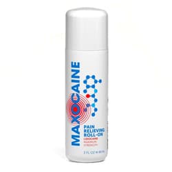 MAXOCAINE 4% Lidocaine Roll On Plus 1% Menthol. Max Strength Instant Pain Relief & Powerful Tattoo Numbing Liquid Cream. Topical Anesthetic Gel Numbs Away Arthritis, Muscle Sprain Joint & Back Pain