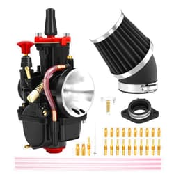 ZSDTRP PWK 24mm Carburetor Racing Carb Kits with Air Filter 10pcs Main Jets 10pcs Slow Pilot Jets Universal for 2T 4T Engine Dirt Bike Motocross Motorcycle Scooter ATV Quad Go Kart (24mm)