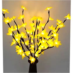 Daiseta Artificial and Dried Flower LED Lighted Blossom Forsytia Flower Branch Light 20