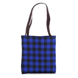 Buffalo Plaid Pattern by designsanddesigns Buffalo Plaid Black Blue Check Flannel Gingham Pattern Gift Tote Bag