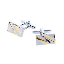 Trafalgar Men's Rhodium and Gold Detailed Cufflinks