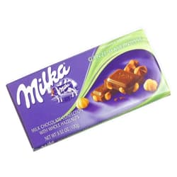 Milka Milk Chocolate with Whole Hazelnuts, 3.52-Ounce Bars (Pack of 10)