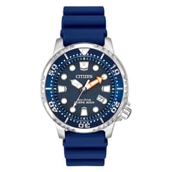 Citizen Promaster Dive Eco-Drive Watch, 3-Hand Date, ISO Certified, Luminous Hands and Markers, Rotating Bezel, Blue/Stainless (Model: BN0151-09L)