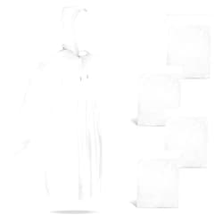 Guirnd 4 Pack Disposable Ponchos, Clear Rain Ponchos for Adults, Vinyl Ponchos Adult with Drawstring Hood, Emergency Panchos Rain Adult for Travelling, Outdoor, Daily Life
