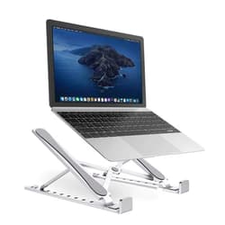 KABCON Quality Laptop Stand,Portable Foldabele Aluminum Adjustable Solid Desktop Tablet Holder Up to 15-in Laptops Stand for MacBook Air Pro,Dell XPS, HP,Lenovo,ASUS Transformer, Etc.with a Carry Bag