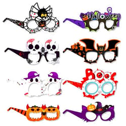 Gushijieju Halloween Glasses Costumes Accessories Party Favors for Adults, Halloween Party Decorations Photo Booth Props Supplies, Pumpkin Spider Ghost Bat Skull Eyeball Sunglasses 8Pcs