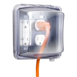TayMac MM2410C Two-Gang Vertical Mount Weatherproof In-Use Cover, 55-in-1, 2 3/4-Inches Deep, Clear Finish
