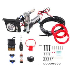 Tutor Auto On Board Air Shock Controller Kit, Air Compressor System with Air Compressor, Pressure Gauge, Air Hose and Fittings - Universal Suspension Air Spring Controller Kit for Trucks Vans