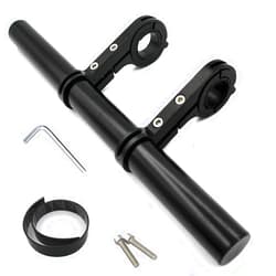 PXIRANZR Bicycle handlebar extender 10.2 in, bicycle handlebar extension, multi-functional aluminum alloy extension bracket, handlebar extension rack, used for computer and car light bracket (black)