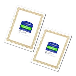 Geographics : Parchment Paper Certificates, 8-1/2 x 11, Optima Gold Border, 25 per Pack -:- Sold as 2 Packs of - 25 - / - Total of 50 Each