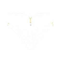 VZ2021 G String Thongs for Women Cutout Pendant Pearl Beads Embellished Underpants Lace Solid Color Sexy T-Back Underwear