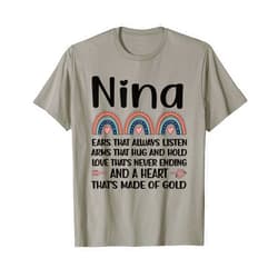 Nina Grandma Appreciation For Mother's Day Nina Grandmother Appreciation Nina Grandma Rainbow T-Shirt