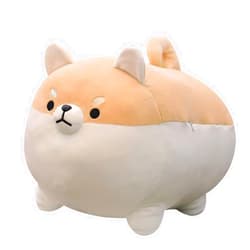 EHOTONG Shiba Inu Dog Plush Pillow, Corgi Stuffed Animal Plush Toy Hug Pillow Gifts for Girl Boy (Brown, 15.7in)