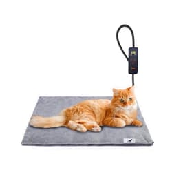Toozey Pet Heating Pad, 6 Adjustable Temperature Dog Cat Heating Pad with Timer, Waterproof Heated Cat Bed with Chew Resistant Cord, Indoor Electric Pet Heated Mat 18x16in
