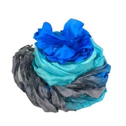 Knitsilk Brand - Super Bulky Recycled Sari Silk Ribbon Yarn in Blue Gray | 50 GMS - 30 Yards | Duppioni Silk Ribbon (Pack of 2)