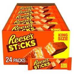 REESE'S STICKS Milk Chocolate Peanut Butter Wafer King Size, Candy Packs, 3 oz (24 Count)