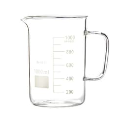 Microyn Labnique Glass Beaker with Handle, Beaker Mug with Pouring Spout, Double Graduated, 1000ml (33.8 oz / 4.2 cups)
