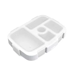 Bentgo® Kids Tray with Transparent Cover - Reusable, BPA-Free, 5-Compartment Meal Prep Container with Built-In Portion Control for Healthy Meals At Home & On the Go (Glitter Edition - Silver)