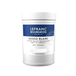 Lefranc Bourgeois Lefranc & Bourgeois Gesso, White, Universalgrundierung Acrylic Painting, Ready to Use – Matte Opaque Opaque for Canvas, Paper, Stone, Wood, Plaster, 500ml pot