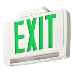 Lithonia Lighting ECBG LED M6 LED Exit and Emergency Light Bar Combo Fixture with Back Up Battery, Green Letters