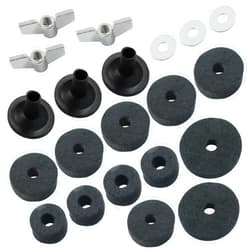 Piutouyar 21 Pcs Black Cymbal Replacement Accessories Set, Cymbal Stand Felts Hi-Hat Cup Felt Hi-Hat Clutch Felt with Cymbal Sleeves with Base, Wing Nuts, Cymbal Washer