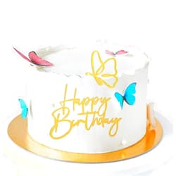 JYNice 2pcs/lot Gold Butterfly Happy Birthday Party Cupcake Toppers Acrylic Birthday Cake Topper for Kids Birthday Party Cake Decorations