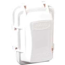 TayMac MM420W Raco 1-Gang Nonmetallic Extra Duty Weatherproof In-Use Horizontal/Vertical 16-in-1 Standard Cover, White, 2.75