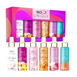 So...? So…? Unique Body Mist Set - Perfumes for Women - Ideal Gifts for Women - Fresh, Floral, Sweet Scents -6-Hour Wear Body Spray for Women - 6 pcs