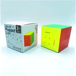 UMESCENE 3x3 Puppet Speed Cube, 3x3 Bandage Magic Cube, Brain Teaser Puzzle Toys, Limited Rotation, Creative New Cube (Version 2)
