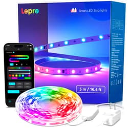 Lepro S1 AI LED Strip Lights for Bedroom - 16.4ft Smart RGB Light Strips with IC and Rainbow Chasing Effects, Color Segment DIY, AI Generated Lighting for New Year, No Remote, 2.4G Wi-Fi & Bluetooth