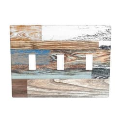 MOYMTEP Farmhouse Rustic Outlet Cover 3-Gang Toggle Receptacle Vintage Wall Plate Light Switch Cover Plate Electrical Outlet Covers For Home Kitchen Bathroom Accessories & Decor
