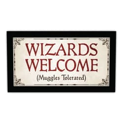 Silver Buffalo Harry Potter Wizards Welcome (Muggles Tolerated) Gel Coat Framed MDF Wall Decor Art Poster, 10 x 18 Inches