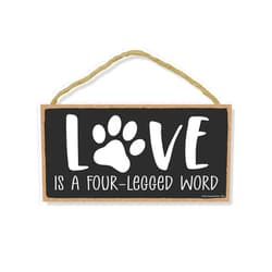 Honey Dew Gifts, Love is A Four-Legged Word, 5 inch by 10 inch, Dog Signs for Home Decor, Gift for Pet Lovers, Fur Moms, Pet Lover, Dog Gifts, 76495