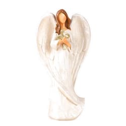 Hodao 8.9inch Resin Praying Angel Sculpture Figurine for Gifts Home Decoration Praying commemorating Angel Statue, exquisitely Carved and Hand-Painted Characters (Holding The Cross)