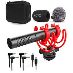 Movo X1-Mini Video Shotgun Mic for Camera - Supercardioid 3.5mm/USB-C Analog/Digital Camera Microphone for DSLR, iPhone and Android Smartphones, Computers - Compatible with Canon EOS, Nikon, Sony