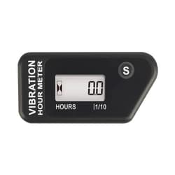 Runleader Digital Self Powered Hour Meter,Vibration Activated,Resettable Job Timer, User Lock Shutdown for Generator Marine ATV Lawn Mower Motor(Black)
